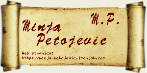 Minja Petojević vizit kartica